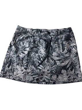 Speedo Black/Gray Skort With Tropical Leaf Print XL